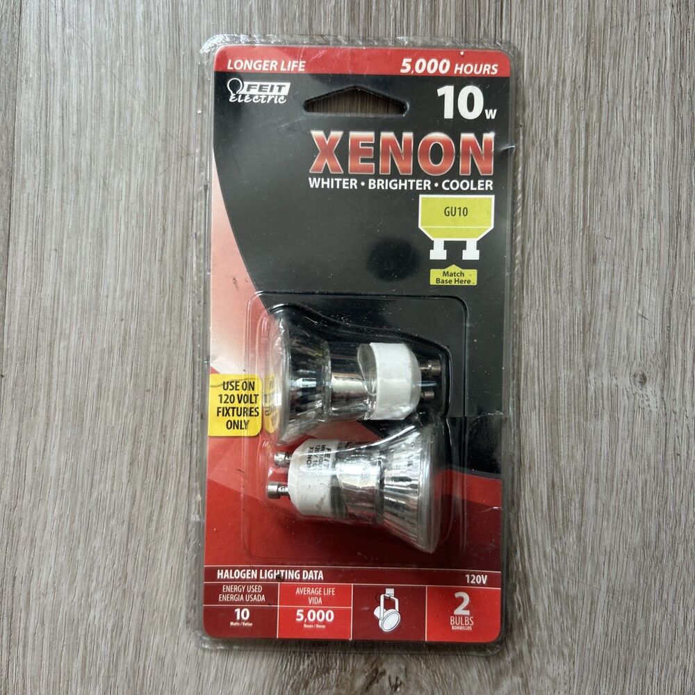 Feit Electric 10 Watt GU10 120 Volt Xenon Reflector Flood Light 2 Bulbs NEW